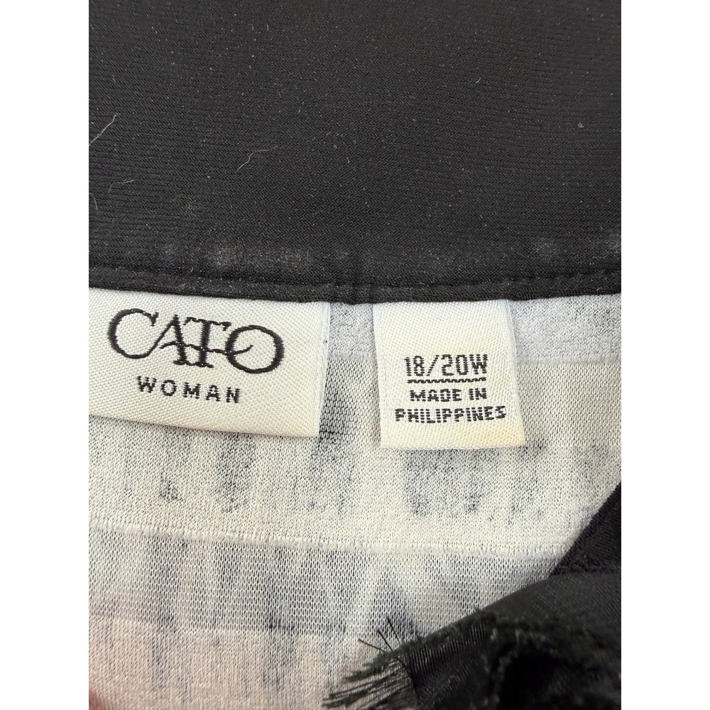 Cato Woman Zebra Ruffle Rosette Tank Top Black White 18 20W Sleeveless Y2K Plus - Picture 4 of 11
